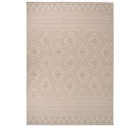 vidaXL Tapis à tissage plat d'extérieur 120 x 170 cm Rayures brunes