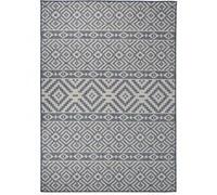 Buitenkleed met patroon platgeweven 140x200 cm blauw340838