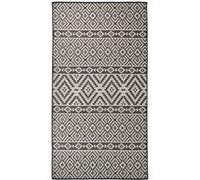 vidaXL Buitenkleed met patroon platgeweven 80x150 cm zwart340848 Noir G