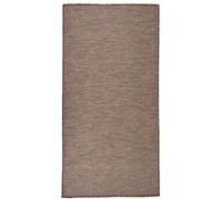 vidaXL Buitenkleed platgeweven 100x200 cm bruin340787 Brun G