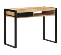 vidaXL Bureau en bois de manguier brut massif 100x50x75 cm Style industriel
