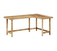 vidaXL – Bureau en L en bois massif de manguier 165×110×75 cm, rustique