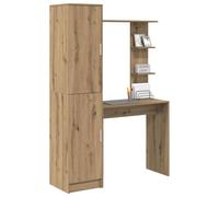 vidaXL Bureau 2 pcs Chêne Artisanal, Bureau Moderne, Espace d'écriture, Table d'ordinateur Design, Robuste et Fonctionnel
