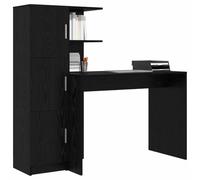 vidaXL Bureau 2 pcs Chêne Noir, Bureau Moderne, Table Ergonomique pour chez soi, Meuble stylé pour Travailler, Espace Durable pour la productivité