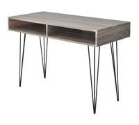 vidaXL Bureau avec 2 compartiments – Gris