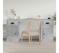 vidaXL Bureau avec armoire gris béton bois d'ingénierie Gris G