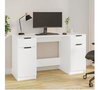 vidaXL Bureau avec armoire latérale Blanc Bois d'ingénierie 3115908