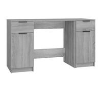 vidaXL Bureau avec armoire latérale Sonoma gris, bois d'ingénierie, tiroirs et compartiments