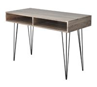 vidaXL Bureau avec 2 compartiments – Gris