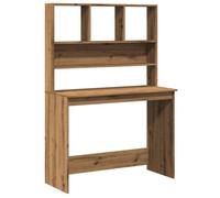 vidaXL Bureau chêne artisanal en bois d'ingénierie – bureau d'ordinateur debout avec étagères