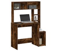 VIDAXL Bureau avec Étagères - Chêne Fumé