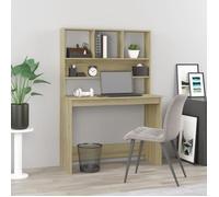 vidaXL Bureau d'ordinateur avec étagères et rangement Chêne Sonoma 102x45x148 cm