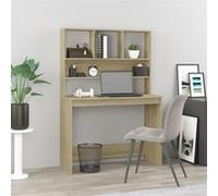 vidaXL Bureau d'ordinateur avec étagères et rangement Chêne Sonoma 102x45x148 cm