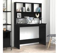 vidaXL - Bureau avec étagères 861985 - Chêne noir, bois d'ingénierie 102 x 45 x 148 cm