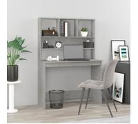 vidaXL Bureau avec étagères Rangement compact Gris béton 102x45x148 cm Bois composé