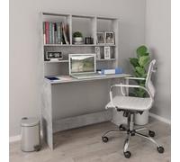 vidaXL Bureau avec étagères Gris béton 110 x 45 x 157 cm Aggloméré