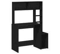 vidaXL Bureau avec étagères Noir 100x45x140 cm Bois d'ingénierie, Bureau d'ordinateur, Bureau Debout, Bureau avec Rangement, Bureau d'étude
