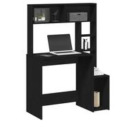 vidaXL Bureau avec étagères Noir 100x45x140 cm Bois d'ingénierie, Bureau d'ordinateur, Bureau Debout, Bureau avec Rangement, Bureau d'étude