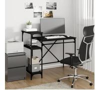 vidaXL Bureau avec étagères noir 105x50x90 cm bois d'ingénierie et fer Noir G