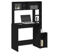 vidaXL Bureau avec étagères noir