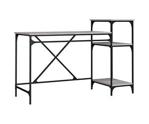 vidaXL Bureau avec Étagères, Table d'Ordinateur avec Rangement, Bureau d'Écriture Maison Intérieur, Industriel, Sonoma Gris Bois Ingénierie Fer