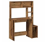 vidaXL Bureau avec étagères 100×45×140 cm Bois multicouche Vieux bois