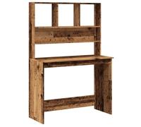vidaXL Bureau avec étagères Vieux Bois 102x45x148 cm, Bois d'ingénierie, Bureau d'ordinateur