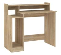 vidaXL Bureau avec Lumières LED Table d'Ordinateur Bureau d'Ecriture Table d'Etude Informatique Chêne Sonoma 97x45x90 cm Bois d'Ingénierie
