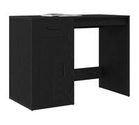 vidaXL Bureau avec Porte Chêne Noir 100 x 49 x 74 cm Bois d'ingénierie, Bureau d'étude Moderne, Table d'écriture élégante, Espace de Travail Fonctionnel, Bureau stylé pour Un Setup au Top
