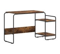 vidaXL Bureau avec Rangement Chêne fumé 131,5 x 50 x 75,5 cm