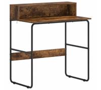 vidaXL Bureau avec Rangement Chêne fumé 80 x 50 x 91 cm