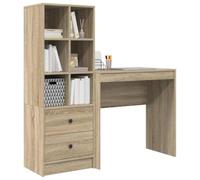 vidaXL Bureau avec tiroir avec étagère 2 pcs Chêne Sonoma, Bureau Moderne, Meuble de Travail résistant, Station d'accueil Pratique pour Booster ta productivité
