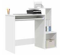 vidaXL Bureau avec tiroir Blanc 106 x 41 x 88.5 cm Bois d'ingénierie, Bureau Moderne et Robuste pour Le Bureau à Domicile, Ergonomique et Compact, idéal pour étudiant avec Rangement