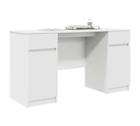 vidaXL Bureau avec tiroir Blanc 140 x 49 x 76 cm – bois d'ingénierie, design minimaliste