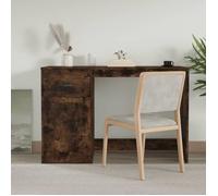 vidaXL Bureau avec tiroir chêne fumé 115x50x75 cm bois d'ingénierie Marron