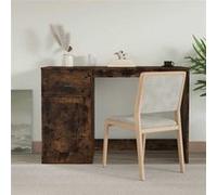 vidaXL Bureau avec tiroir chêne fumé 115x50x75 cm bois d'ingénierie Marron G