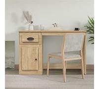 vidaXL Bureau chêne Sonoma 115x50x75 cm – Avec tiroir et rangement, bois d'ingénierie