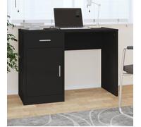 vidaXL Bureau avec Tiroir et Armoire Bureau d'Ordinateur Bureau d'Étude Rangement Maison Intérieur Noir 100x40x73 cm Bois Ingénierie