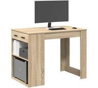 Bureau avec tiroir et étagère chêne sonoma bois d'ingénierie 858688