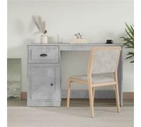 vidaXL Bureau 115x50x75 cm avec tiroir et rangement moderne Gris béton Bois d'ingénierie