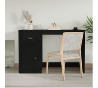 vidaXL Bureau avec tiroir 115x50x75 cm bois d'ingénierie noir, moderne