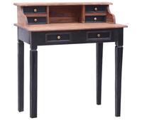 vidaXL Bureau avec tiroirs Bois de récupération solide 90x50x101 cm Marron