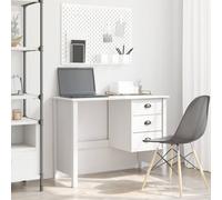 vidaXL Bureau avec tiroirs Blanc 100 x 45 x 74 cm Bois de Pin Massif