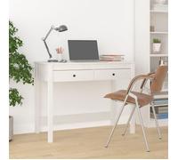 vidaXL Bureau avec tiroirs 100x50x78 cm Bois massif de pin Blanc