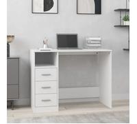 vidaXL Bureau avec tiroirs 823032 Bois d'ingénierie 102x50x76 cm Blanc