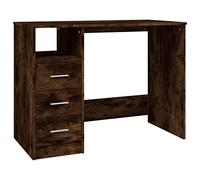 vidaXL Bureau avec tiroirs Chêne fumé 102x50x76 cm Bois d'ingénierie