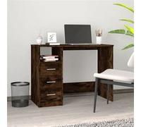 vidaXL Bureau avec tiroirs 823037 Bois d'ingénierie Chêne fumé 102x50x76 cm