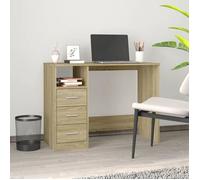 vidaXL Bureau avec tiroirs Chêne sonoma 102x50x76 cm Bois d'ingénierie 823035