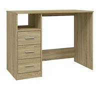 vidaXL Bureau avec tiroirs Chêne Sonoma 102x50x76 cm Bois d'ingénierie, Bureau d'ordinateur, Bureau d’écriture, mobilier de Bureau à Domicile
