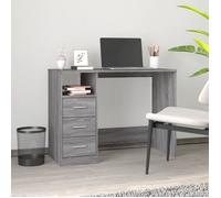 vidaXL Bureau avec tiroirs Sonoma gris 102x50x76 cm Bois d'ingénierie sonoma gris G
